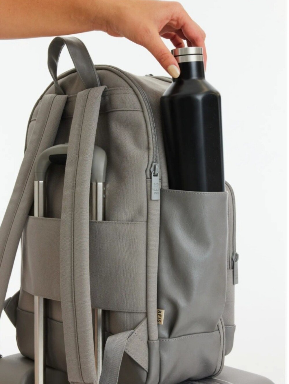 Beis Travel Backpack in Grey - Picture 7 of 13
